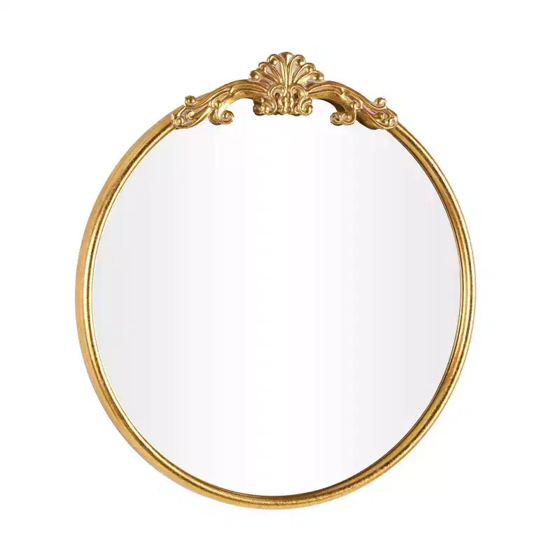 Olivia & May Specchio da parete rotondo in metallo, decorato barocco, 81x76 cm - Nessun assemblaggio richiesto, stile vintage, montaggio a parete