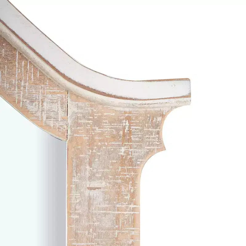 Olivia & May Specchio da parete con cornice in legno ad arco, 94x71 cm, con Distressing Marrone Crema - Nessun montaggio, Decorazione moderna