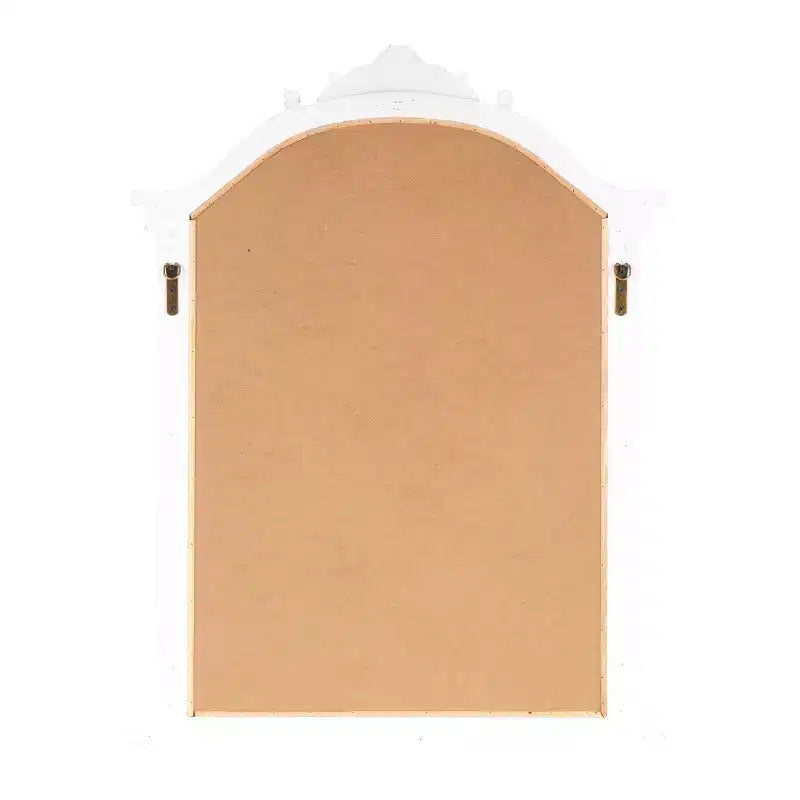 Olivia & May Specchio da parete con cornice in legno ad arco, 94x71 cm, con Distressing Marrone Crema - Nessun montaggio, Decorazione moderna