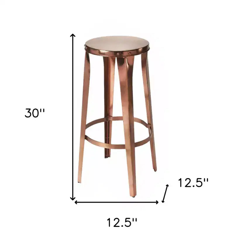 30 Copper Iron Bar Stool Senza Schienale Altezza Bar