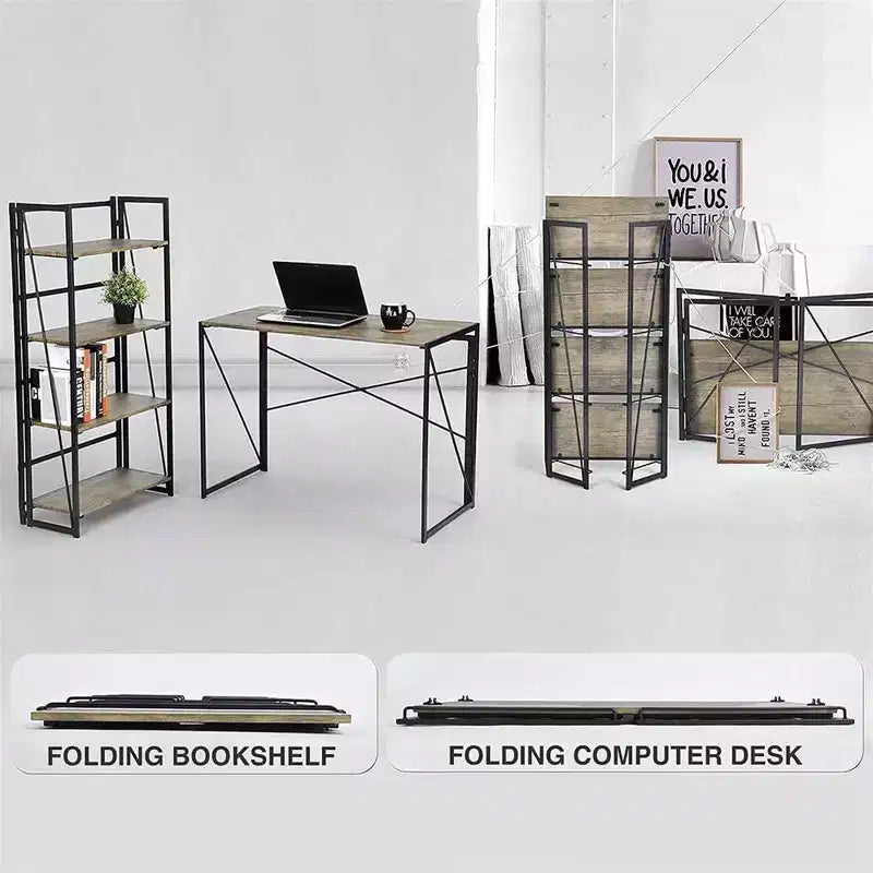 Piccola scrivania pieghevole per computer per ufficio, Rovere chiaro, 99 cm