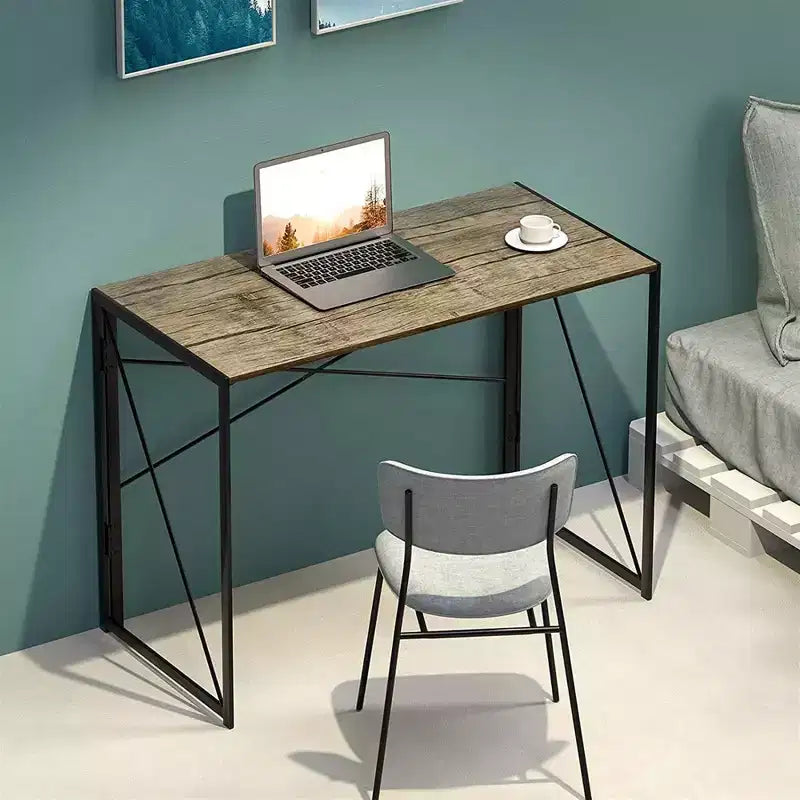 Piccola scrivania pieghevole per computer per ufficio, Rovere chiaro, 99 cm