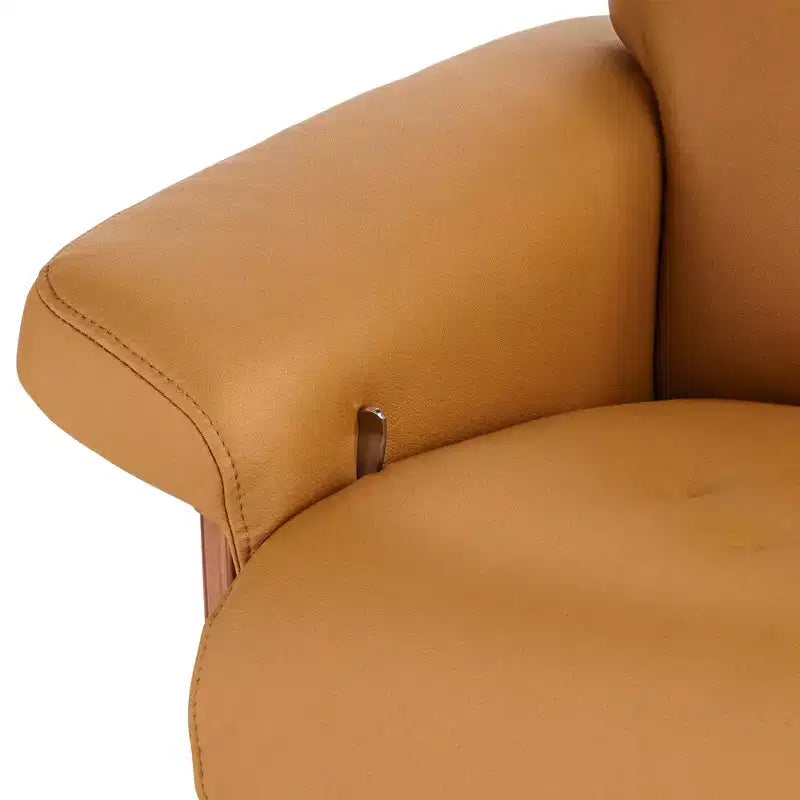 Poltrona Reclinabile Moderna con Pouf Poggiapiedi, Reclinazione Manuale Confortevole per Camera da Letto