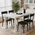 Dining Chairs Set of 4, PU Leather Kitchen Chairs, Dining Room Upholstered Chairs Set, Black Chair for Various Tables, Kitchen, Apartment
