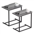 2 PCS C Shaped End Table, Side Table for Couch Slide Under, C Table Sofa Side End Table for Living Room 27 inches High, Laptop desk, coffee table