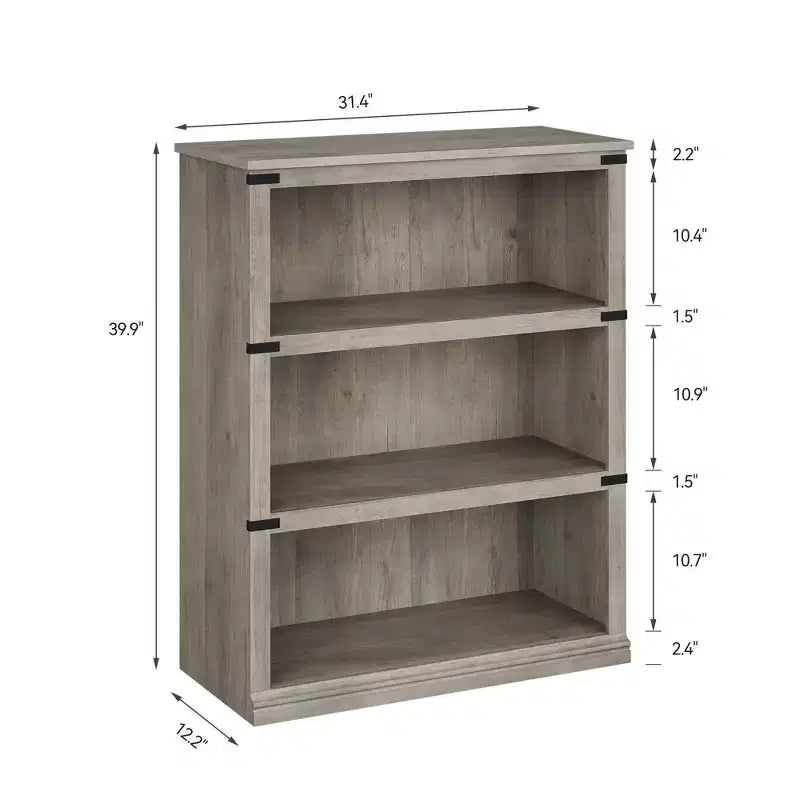 Scaffale/Libreria in Legno a 3 Ripiani Stile Rustico Alto 171 cm con 3 Grandi Vani a Giorno per Soggiorno, Casa, Ufficio