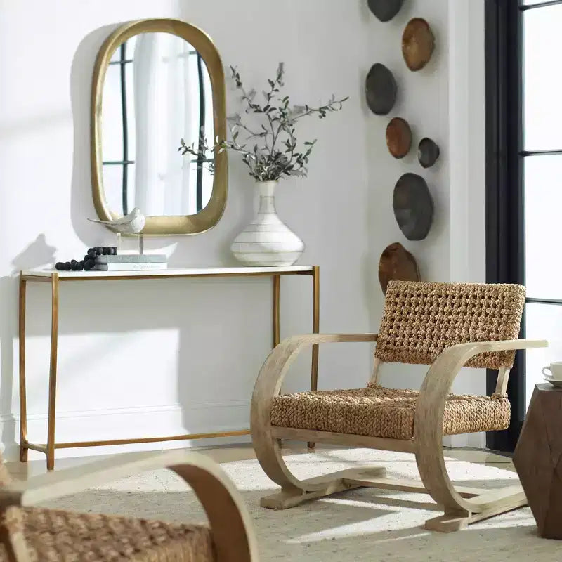Specchio da parete ad arco in ottone 23 3/4 x 35 1/2