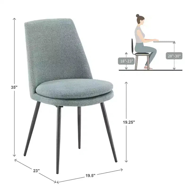 Sedie da pranzo imbottite set da 2 - iNSPIREQ, cuscino in schiuma beige con gambe in metallo
