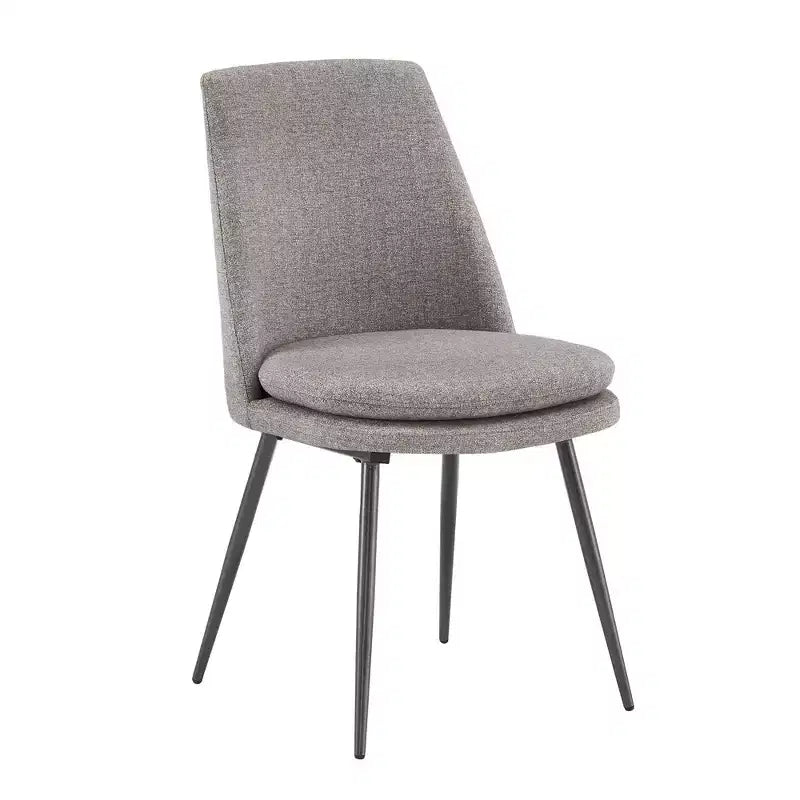 Sedie da pranzo imbottite set da 2 - iNSPIREQ, cuscino in schiuma beige con gambe in metallo