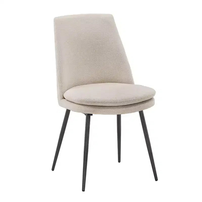 Sedie da pranzo imbottite set da 2 - iNSPIREQ, cuscino in schiuma beige con gambe in metallo