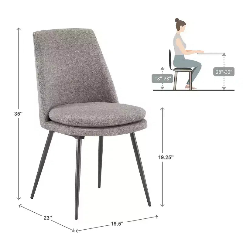 Sedie da pranzo imbottite set da 2 - iNSPIREQ, cuscino in schiuma beige con gambe in metallo