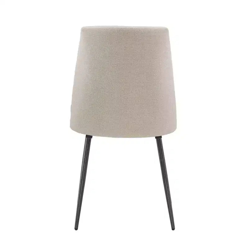 Sedie da pranzo imbottite set da 2 - iNSPIREQ, cuscino in schiuma beige con gambe in metallo