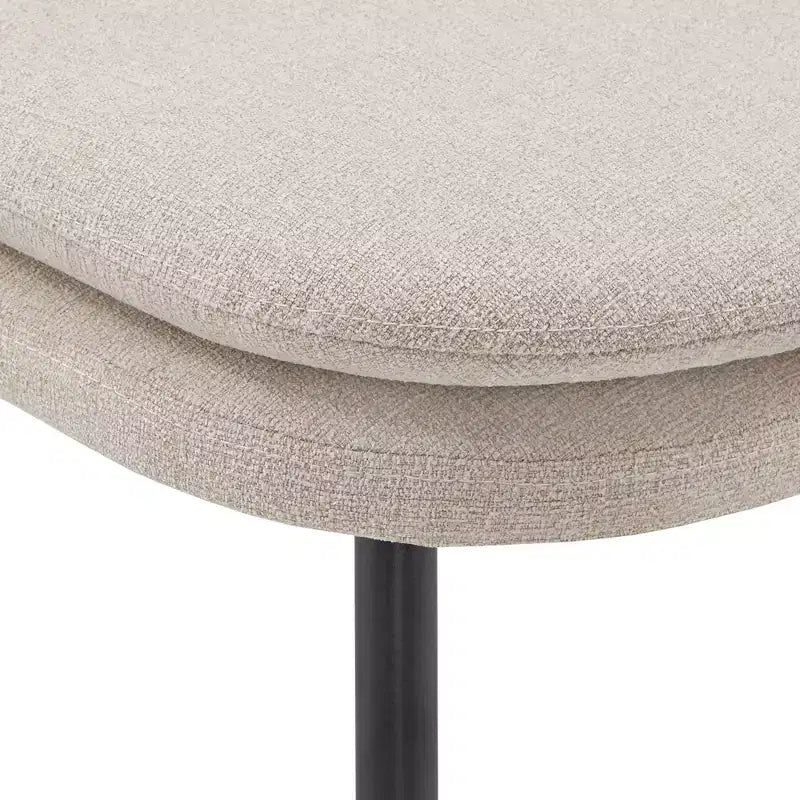 Sedie da pranzo imbottite set da 2 - iNSPIREQ, cuscino in schiuma beige con gambe in metallo
