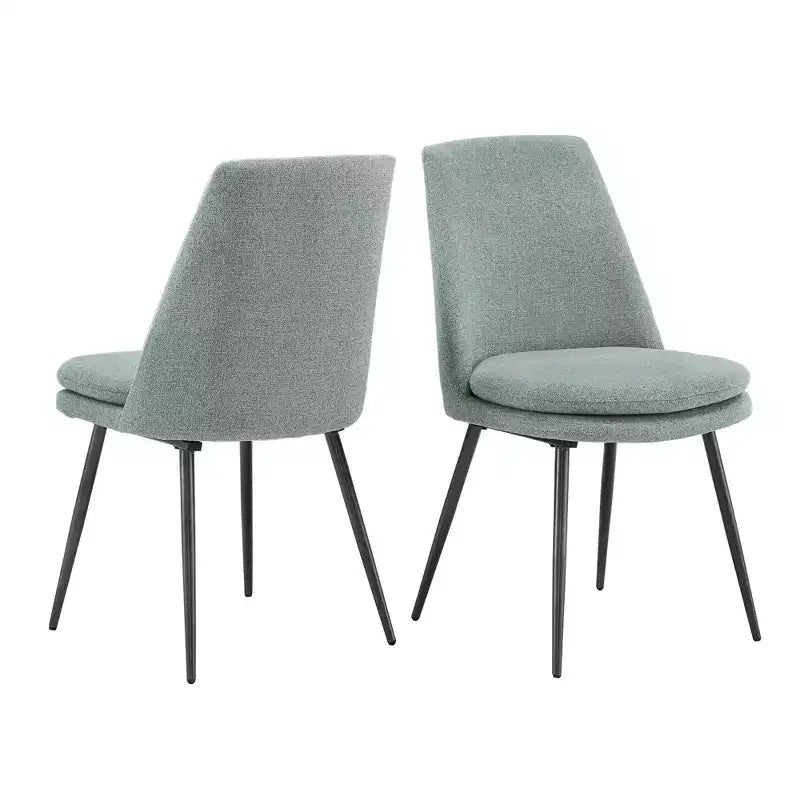 Sedie da pranzo imbottite set da 2 - iNSPIREQ, cuscino in schiuma beige con gambe in metallo
