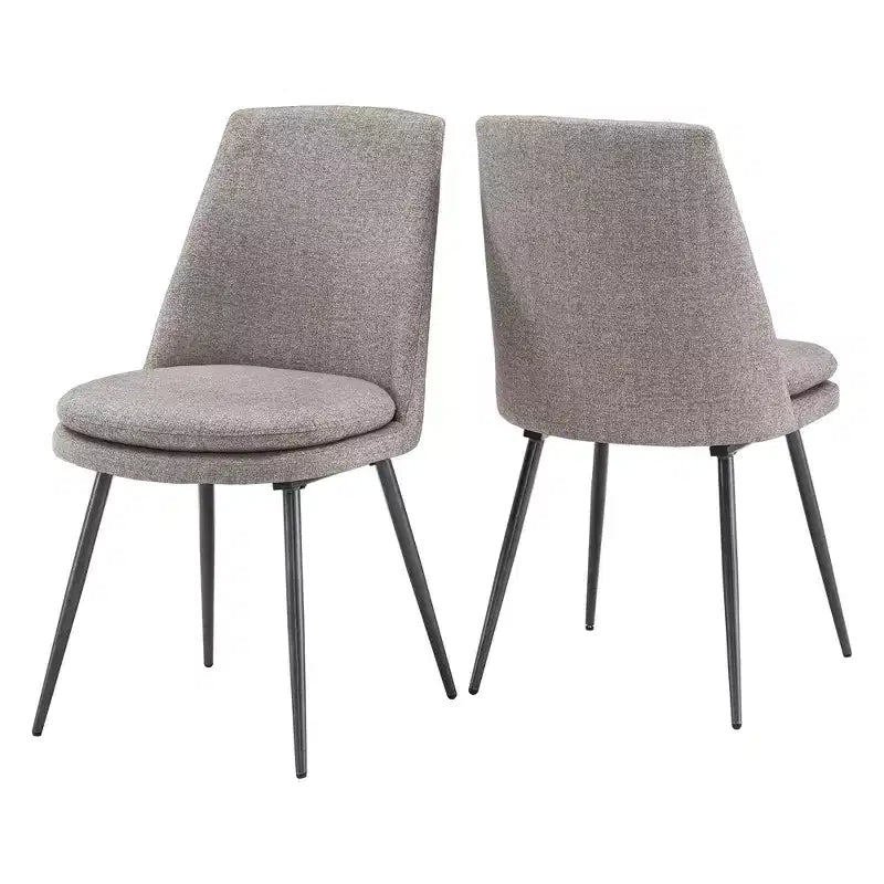 Sedie da pranzo imbottite set da 2 - iNSPIREQ, cuscino in schiuma beige con gambe in metallo