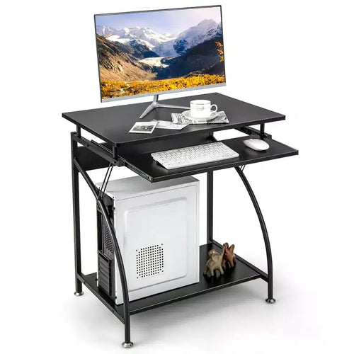 Costway 27.5 Laptop Table Computer Desk for Small Spaces with Pull-out Keyboard Tray