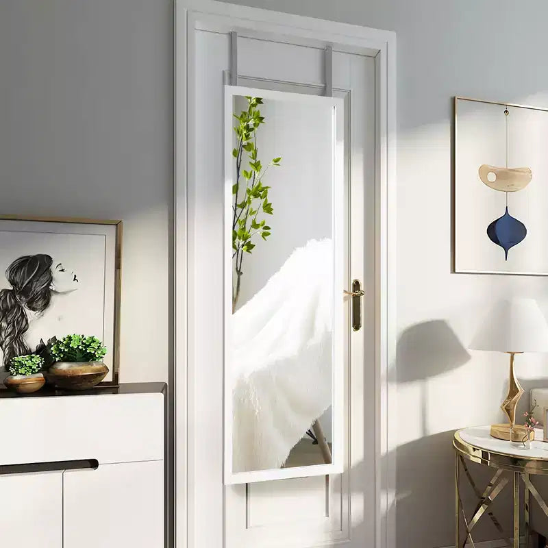 Specchio a Parete a Figura Intera con Cornice in Legno Bianco\Nero\Oro