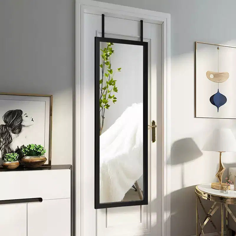 Specchio a Parete a Figura Intera con Cornice in Legno Bianco\Nero\Oro