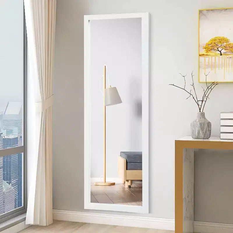 Specchio a Parete a Figura Intera con Cornice in Legno Bianco\Nero\Oro