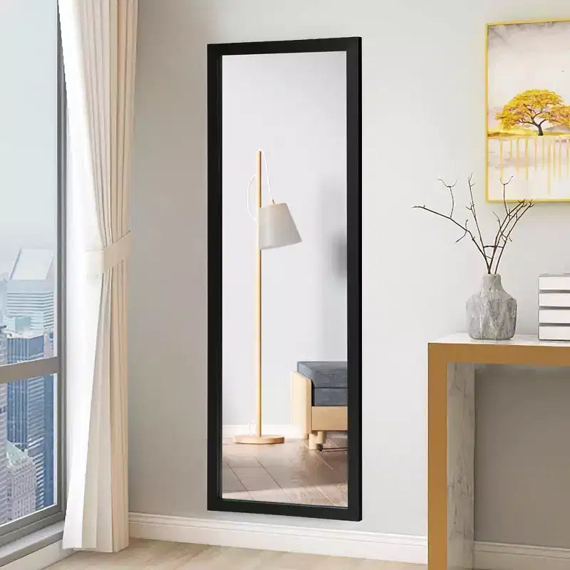 Specchio a Parete a Figura Intera con Cornice in Legno Bianco\Nero\Oro