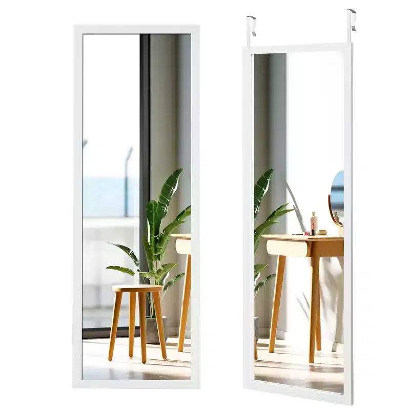 Specchio a Parete a Figura Intera con Cornice in Legno Bianco\Nero\Oro