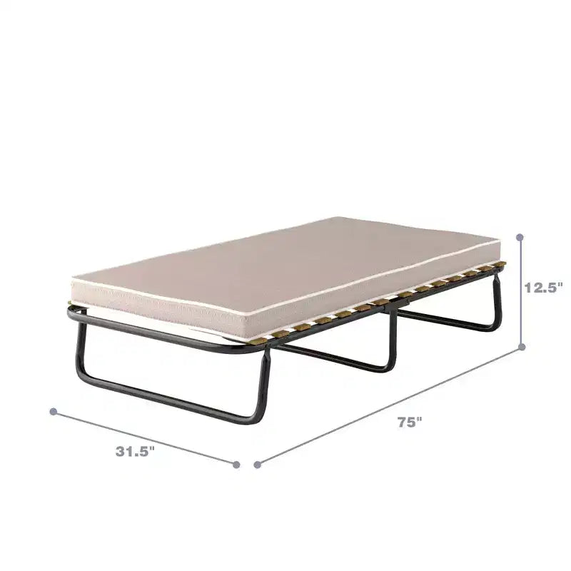 con Materasso Memory Foam Letto per Ospiti in Metallo Doghe in Legno Made in Italy