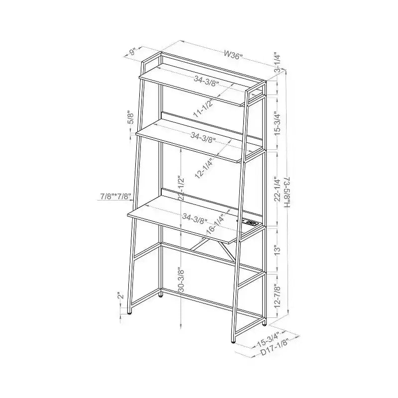 Scrivania Maybole con libreria e presa USB - HOMES: Inside + Out