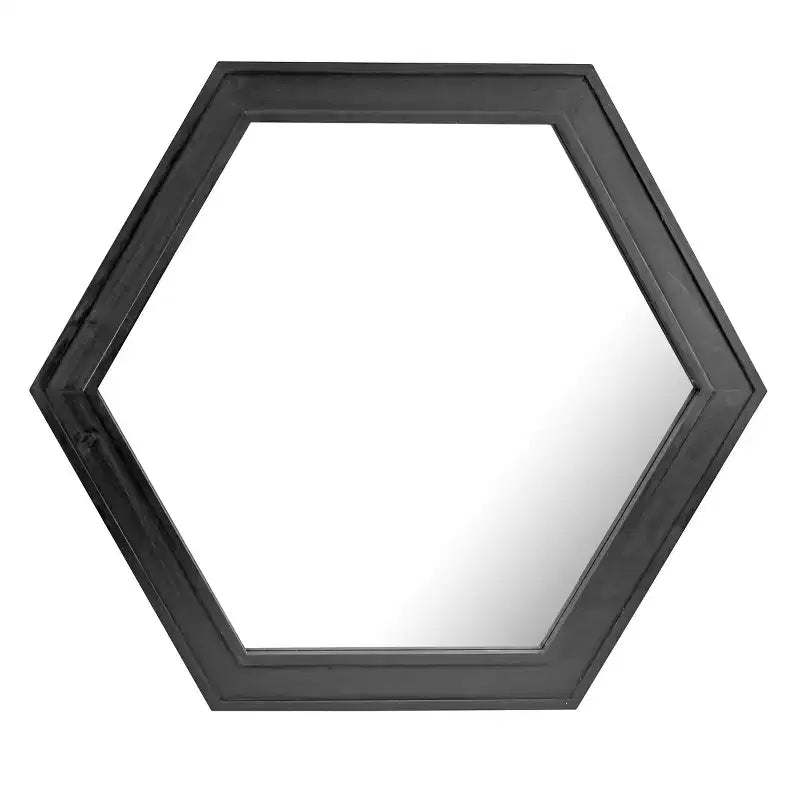 Wooden Hexagon Decorative Wall Mirror - Stonebriar Collection