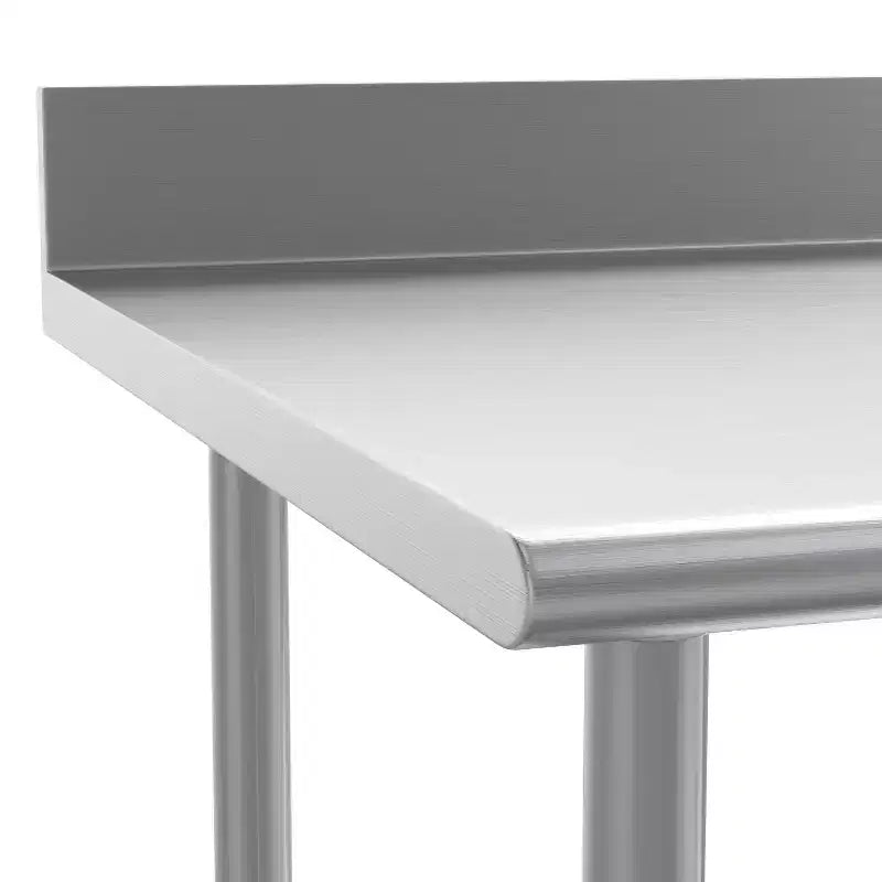 Tavolo da Lavoro e Preparazione Culinaria Commerciale in Acciaio Inox 430 di Grado Commerciale 18 Gauge Certificato NSF con Ripiano Regolabile e Alzatina