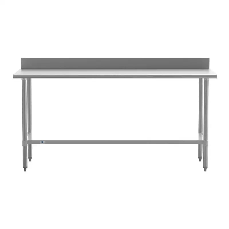 Tavolo da Lavoro e Preparazione Culinaria Commerciale in Acciaio Inox 430 di Grado Commerciale 18 Gauge Certificato NSF con Ripiano Regolabile e Alzatina
