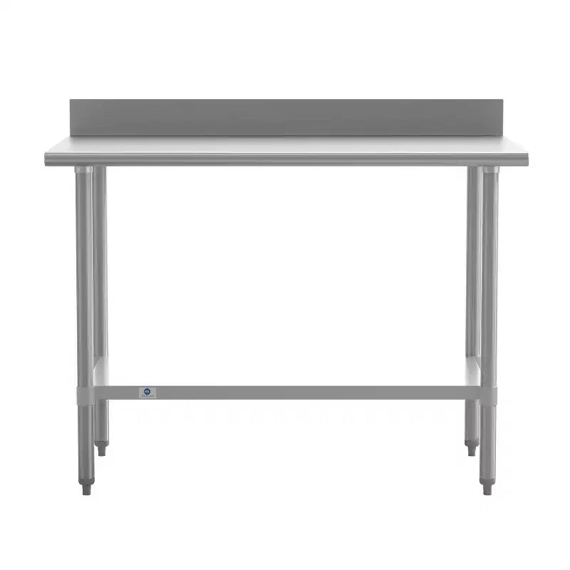 Tavolo da Lavoro e Preparazione Culinaria Commerciale in Acciaio Inox 430 di Grado Commerciale 18 Gauge Certificato NSF con Ripiano Regolabile e Alzatina